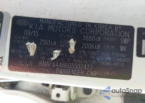 2016 Kia Forte Lx from USA, damaged, VIN KNAFX4A66G5532427